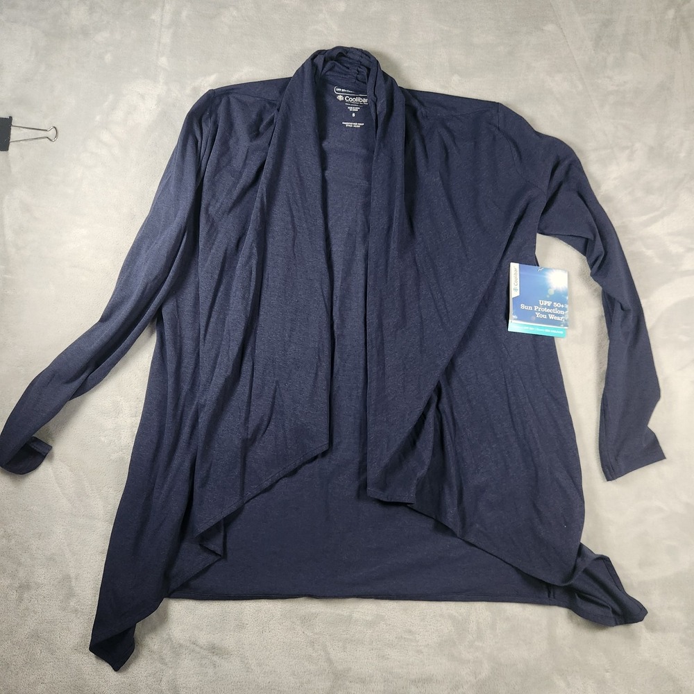 Coolibar Marietas Sun Wrap UPF 50+ Navy Blue Cardigan Size S NWT